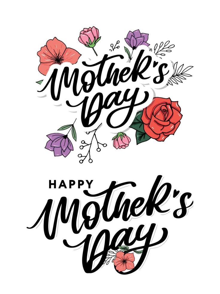 fondo de banner de tarjeta de felicitación de caligrafía de feliz día de la madre vector