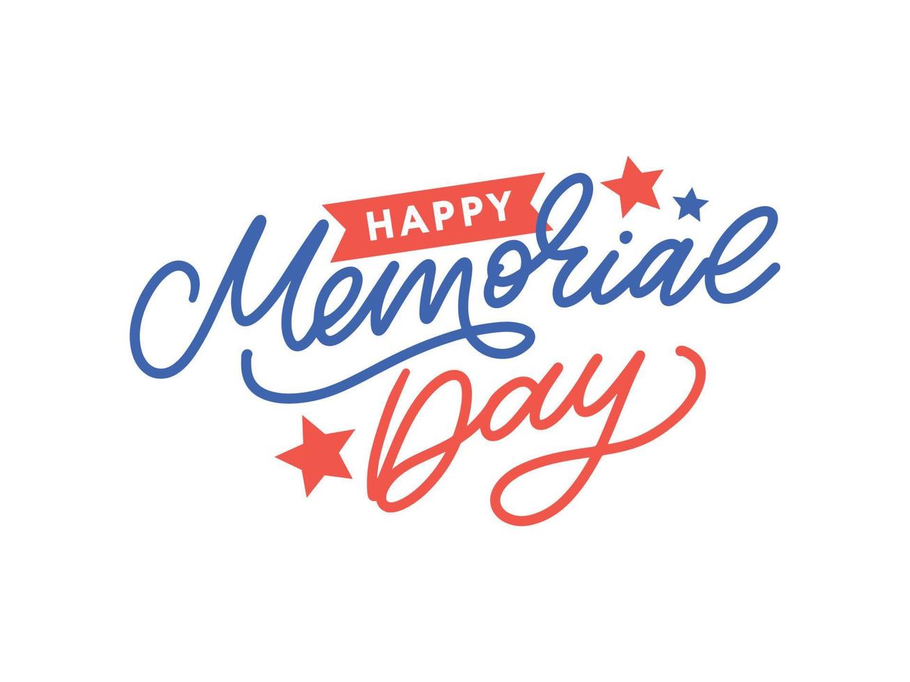 Happy Memorial Day - Stars and Stripes Letter vector