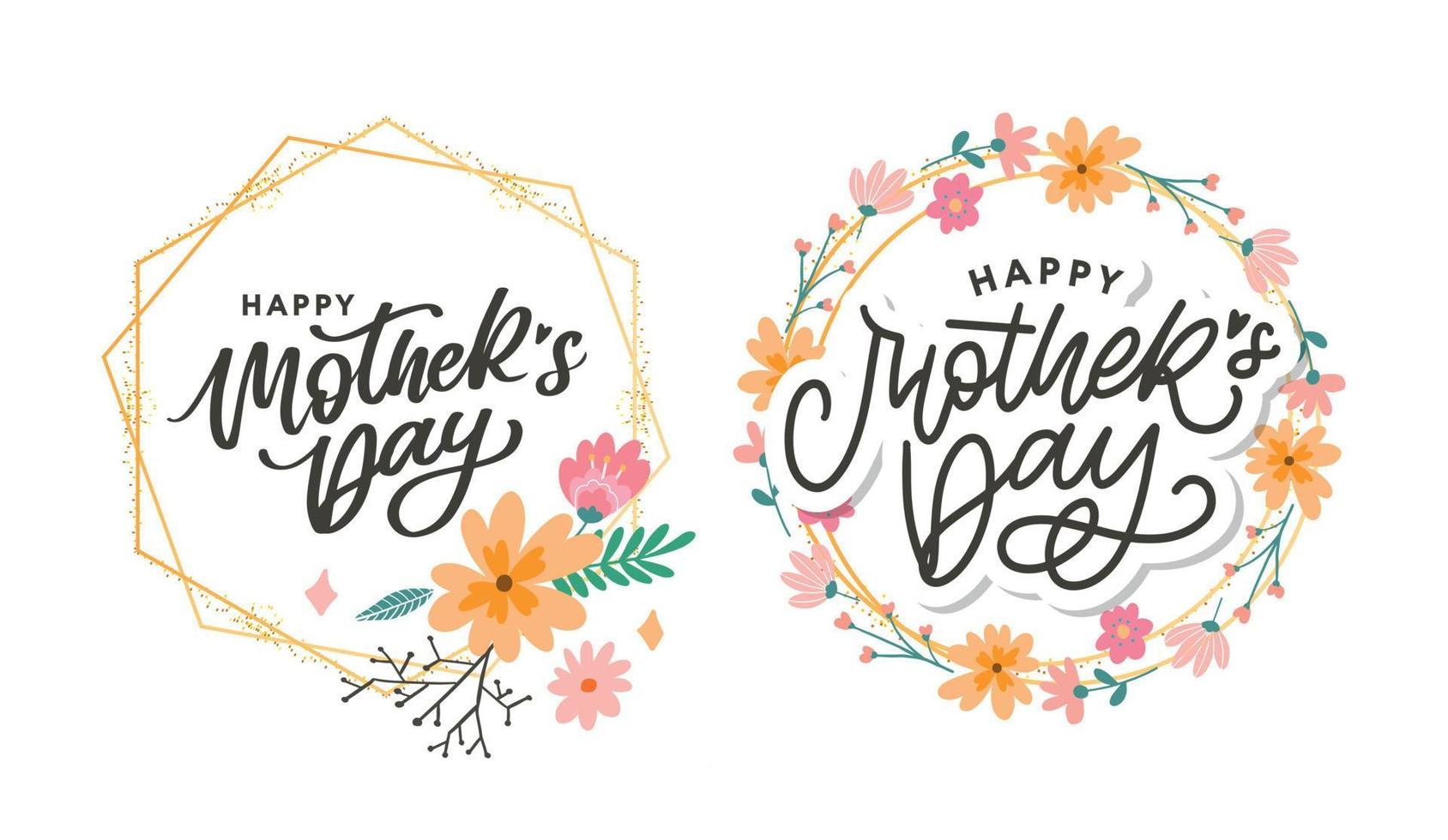 Happy Mother's Day Calligraphy greeting card banner Background vector