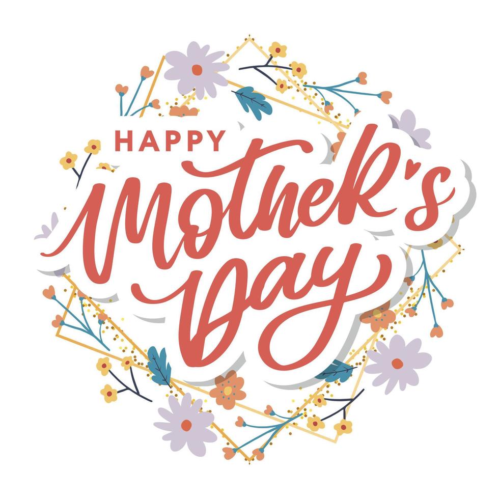 Happy Mother's Day Calligraphy greeting card banner Background vector