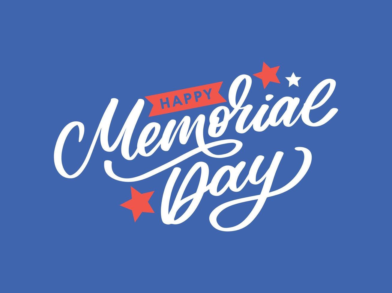 Happy Memorial Day - Stars and Stripes Letter vector