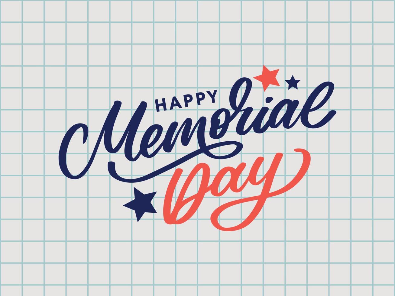 Happy Memorial Day - Stars and Stripes Letter vector