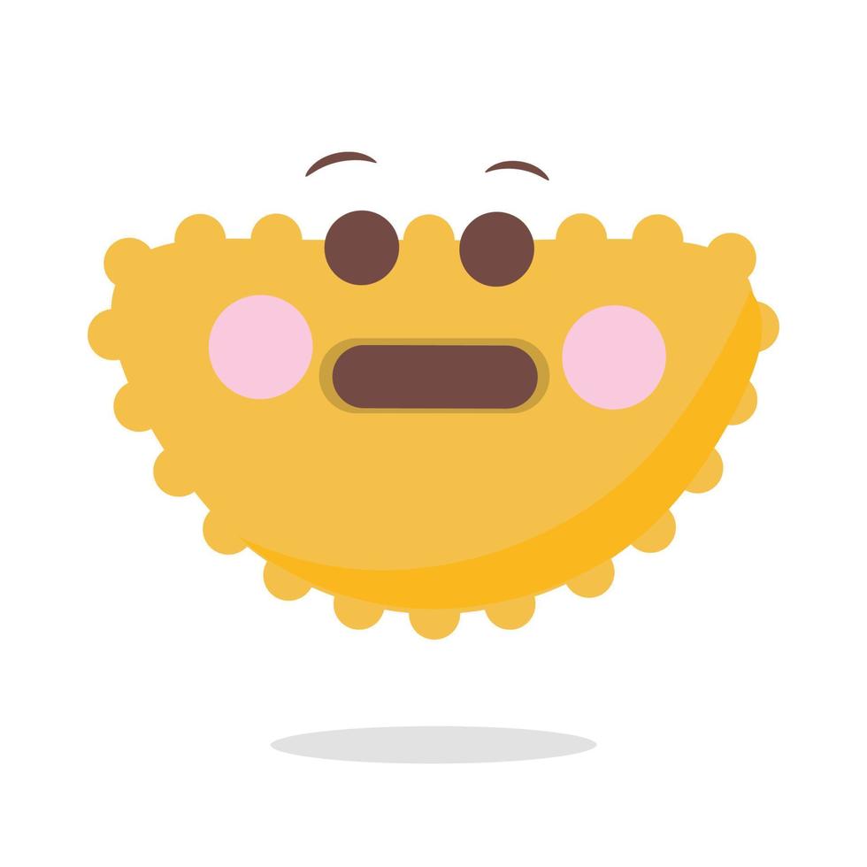 Emoticon with kawaii expression cute emoji vector