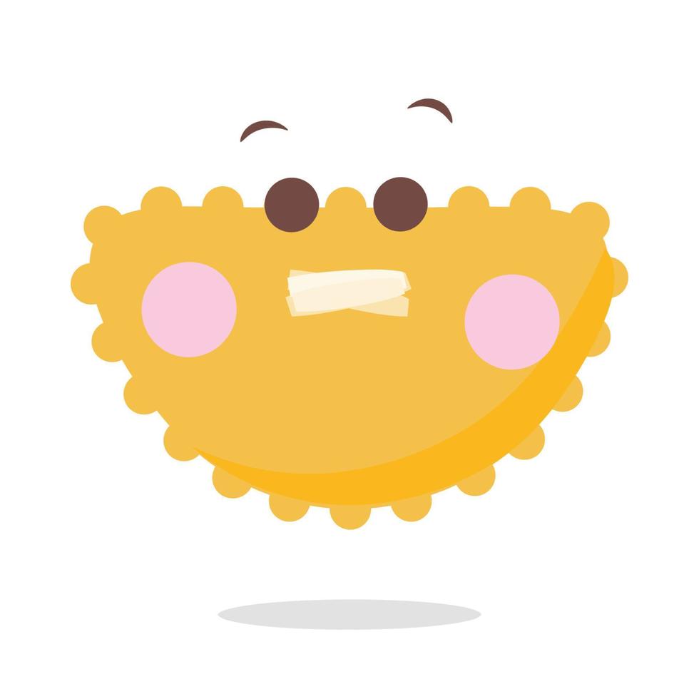 Emoticon with kawaii expression cute emoji vector
