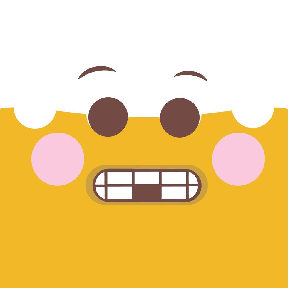 Flat emoticon cute emoji sticker vector