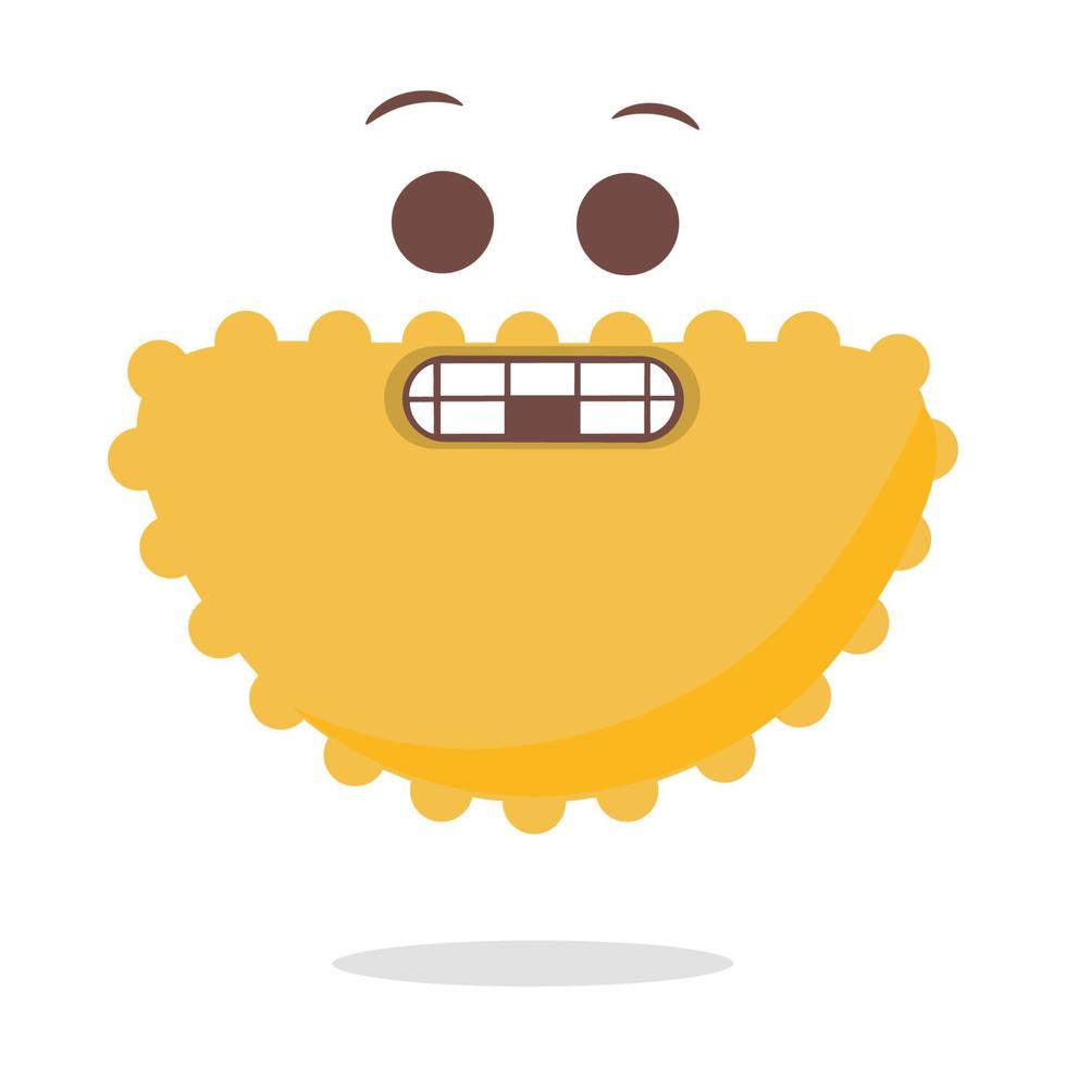 Emoticon with kawaii expression cute emoji vector