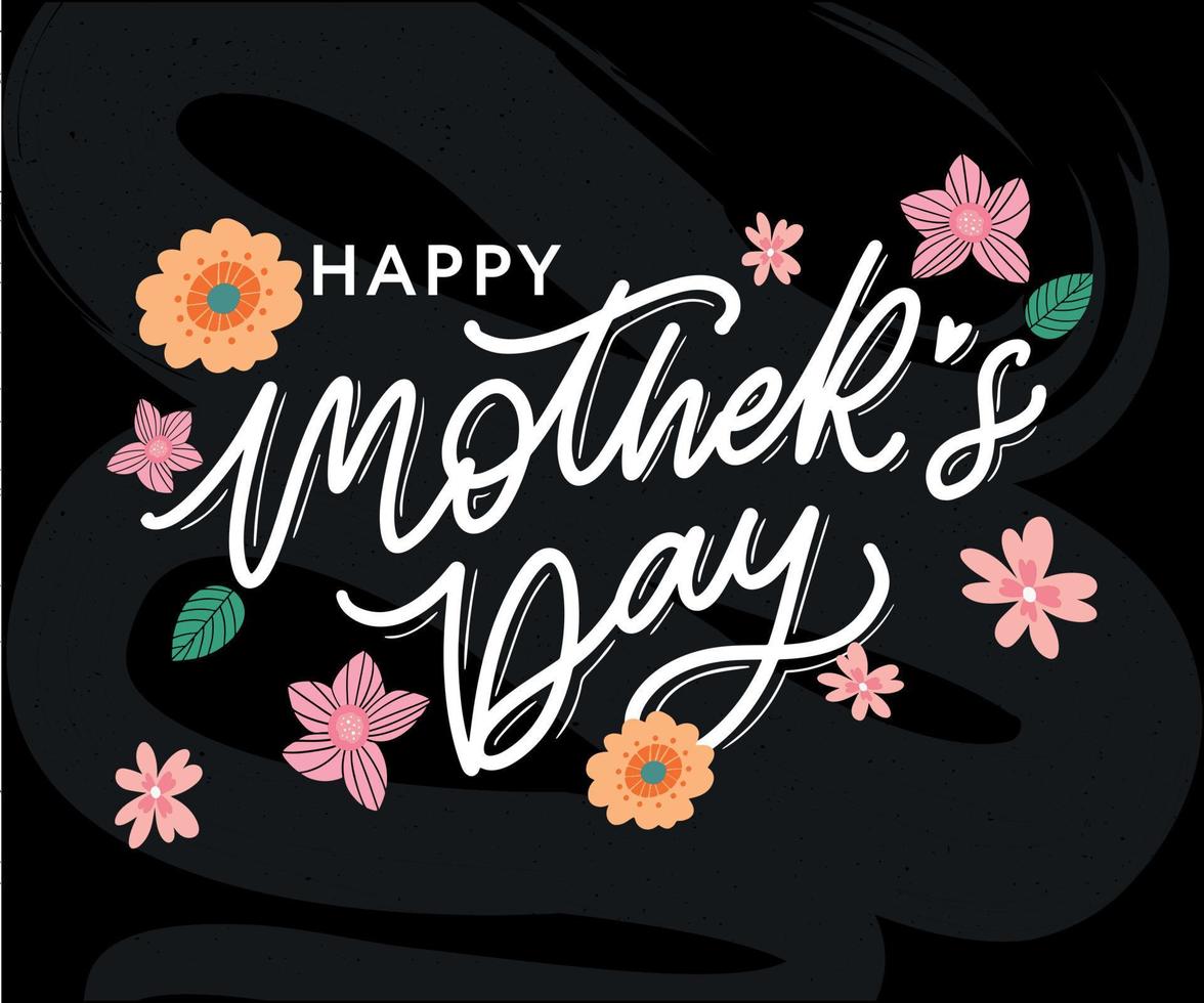 fondo de banner de tarjeta de felicitación de caligrafía de feliz día de la madre vector