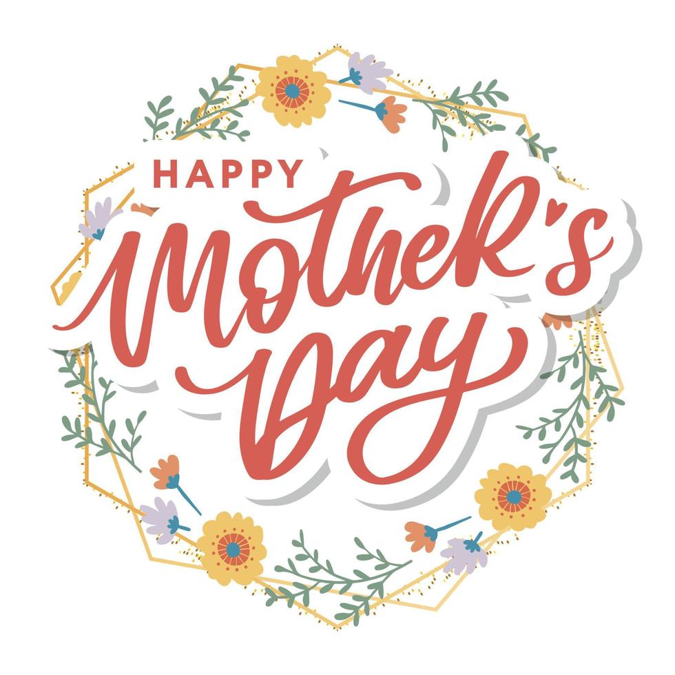 fondo de banner de tarjeta de felicitación de caligrafía de feliz día de la madre vector