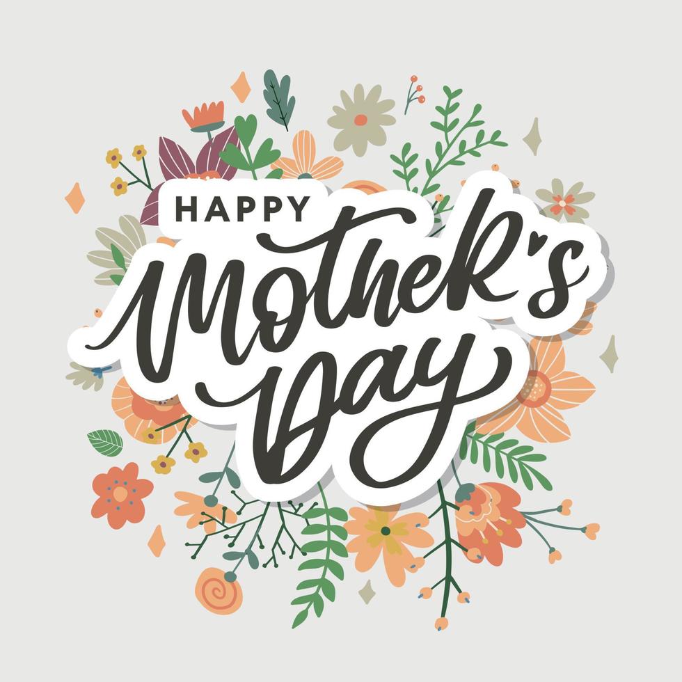 Happy Mother's Day Calligraphy greeting card banner Background vector