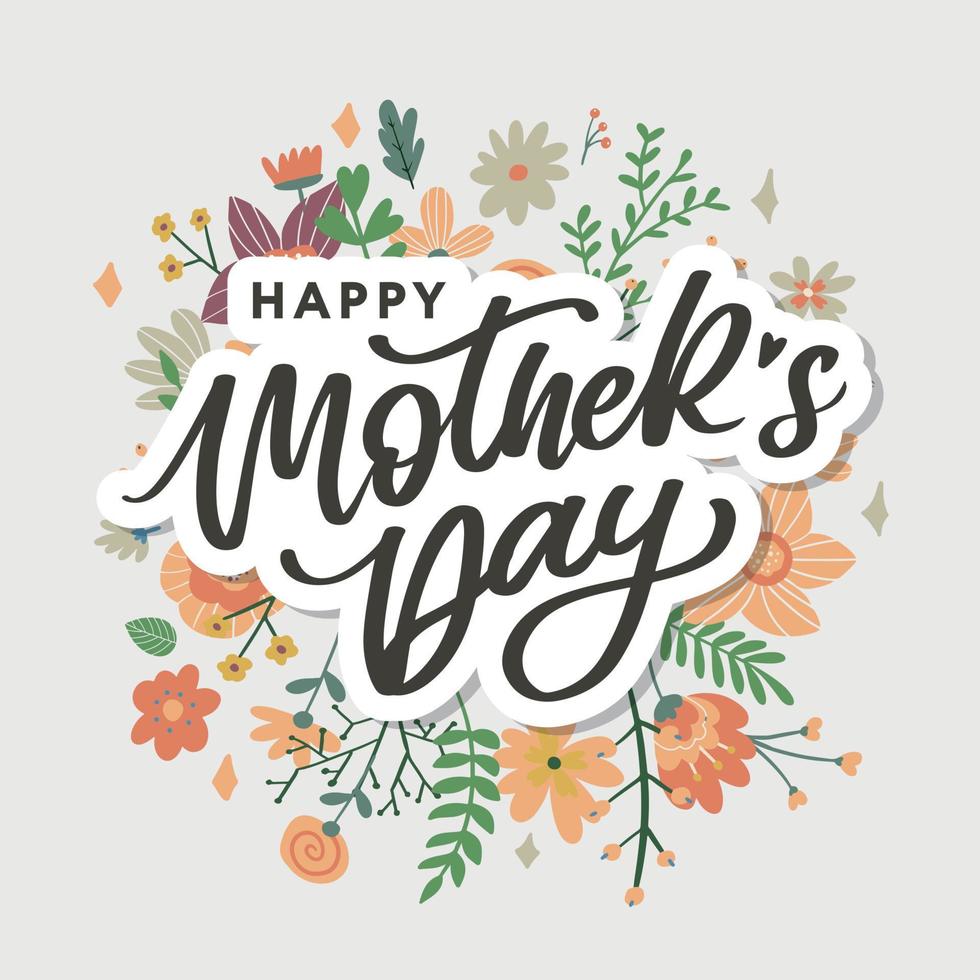 fondo de banner de tarjeta de felicitación de caligrafía de feliz día de la madre vector