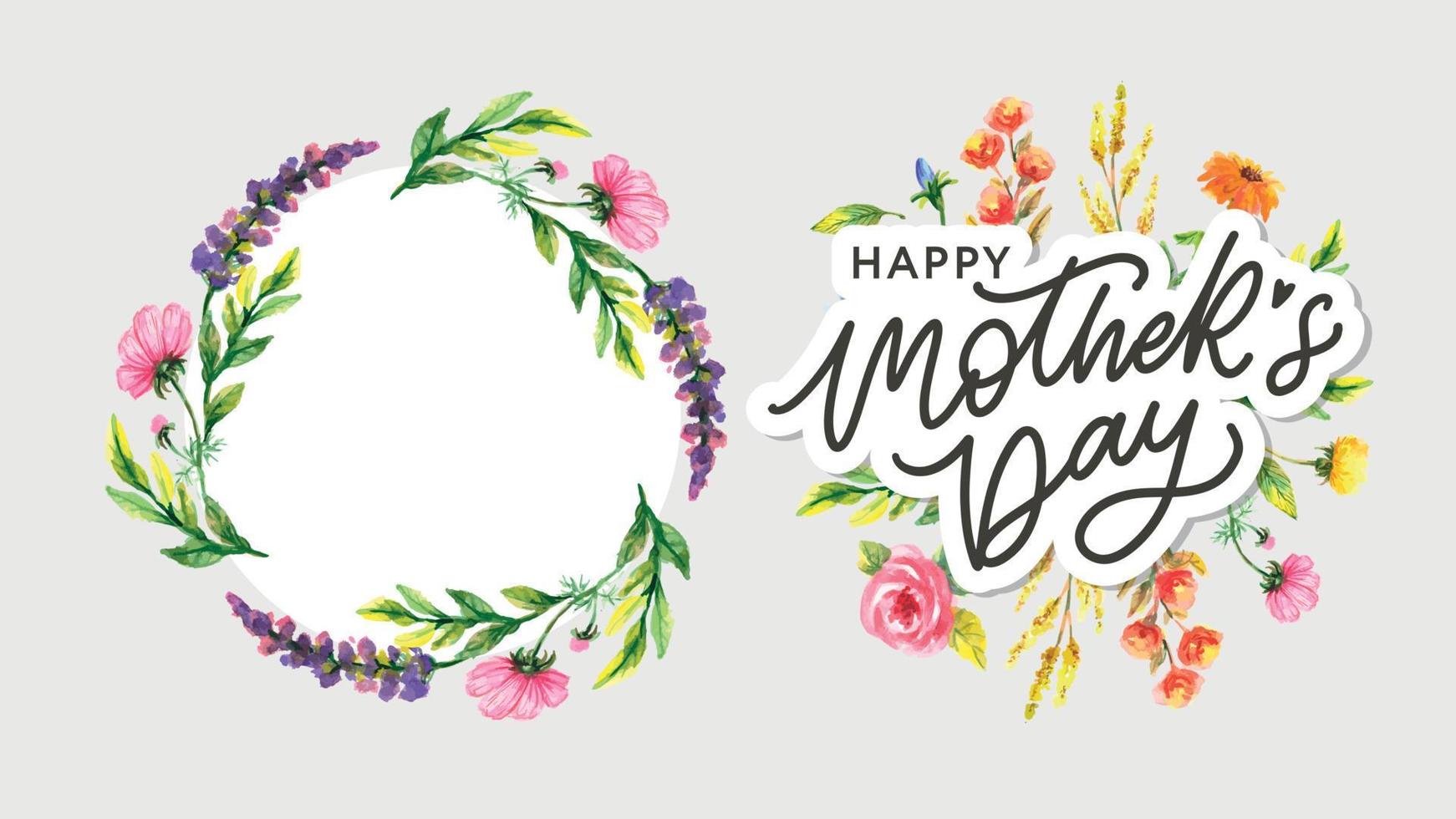 Happy Mother's Day Calligraphy greeting card banner Background vector