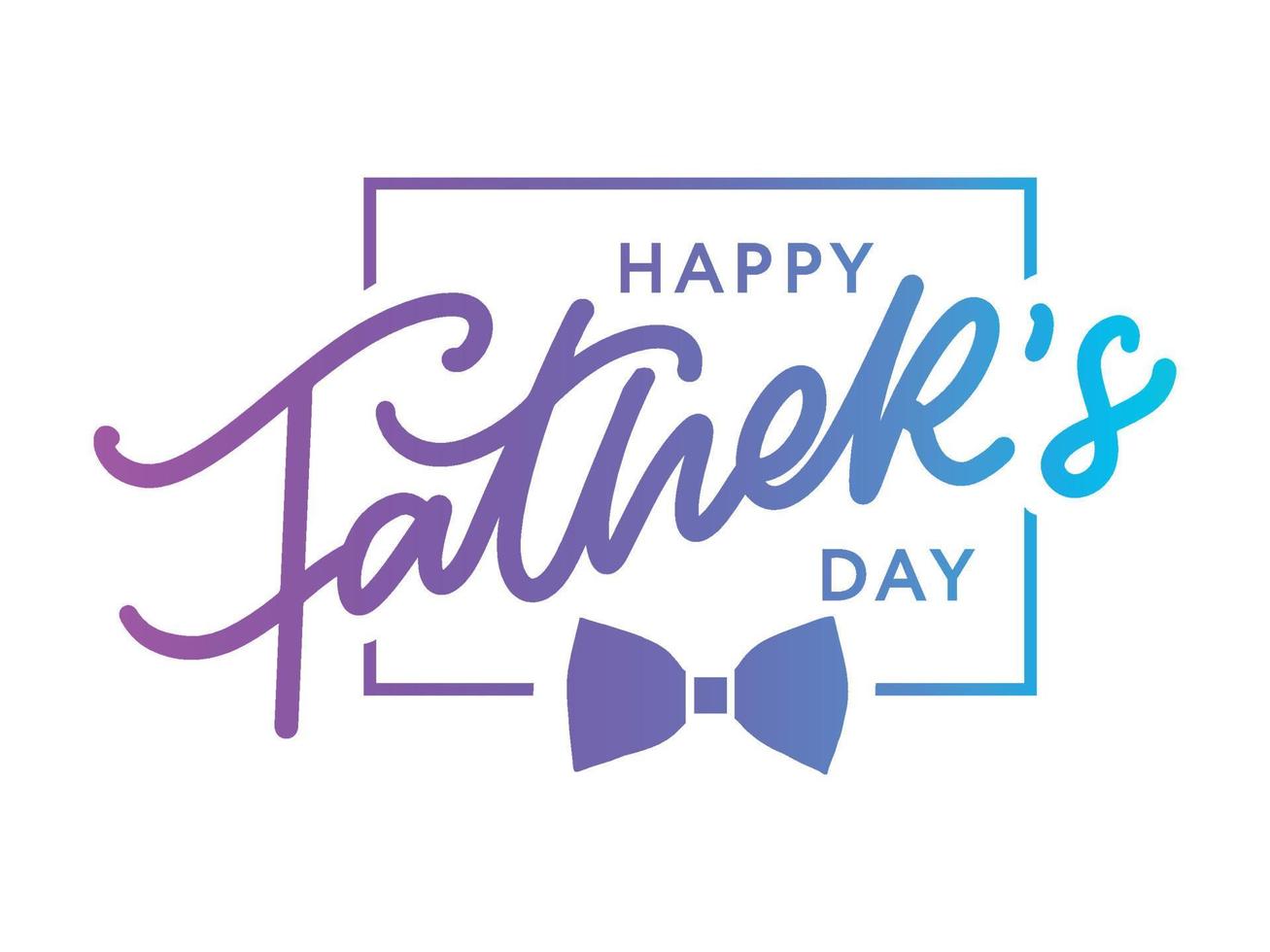 Happy Father's Day Calligraphy greeting card. Banner Vector illustration.