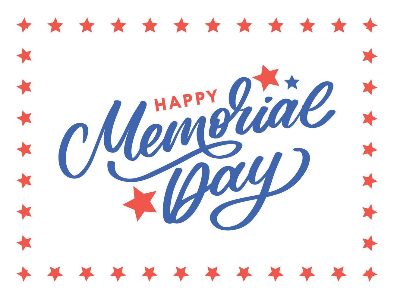 Happy Memorial Day - Stars and Stripes Letter vector