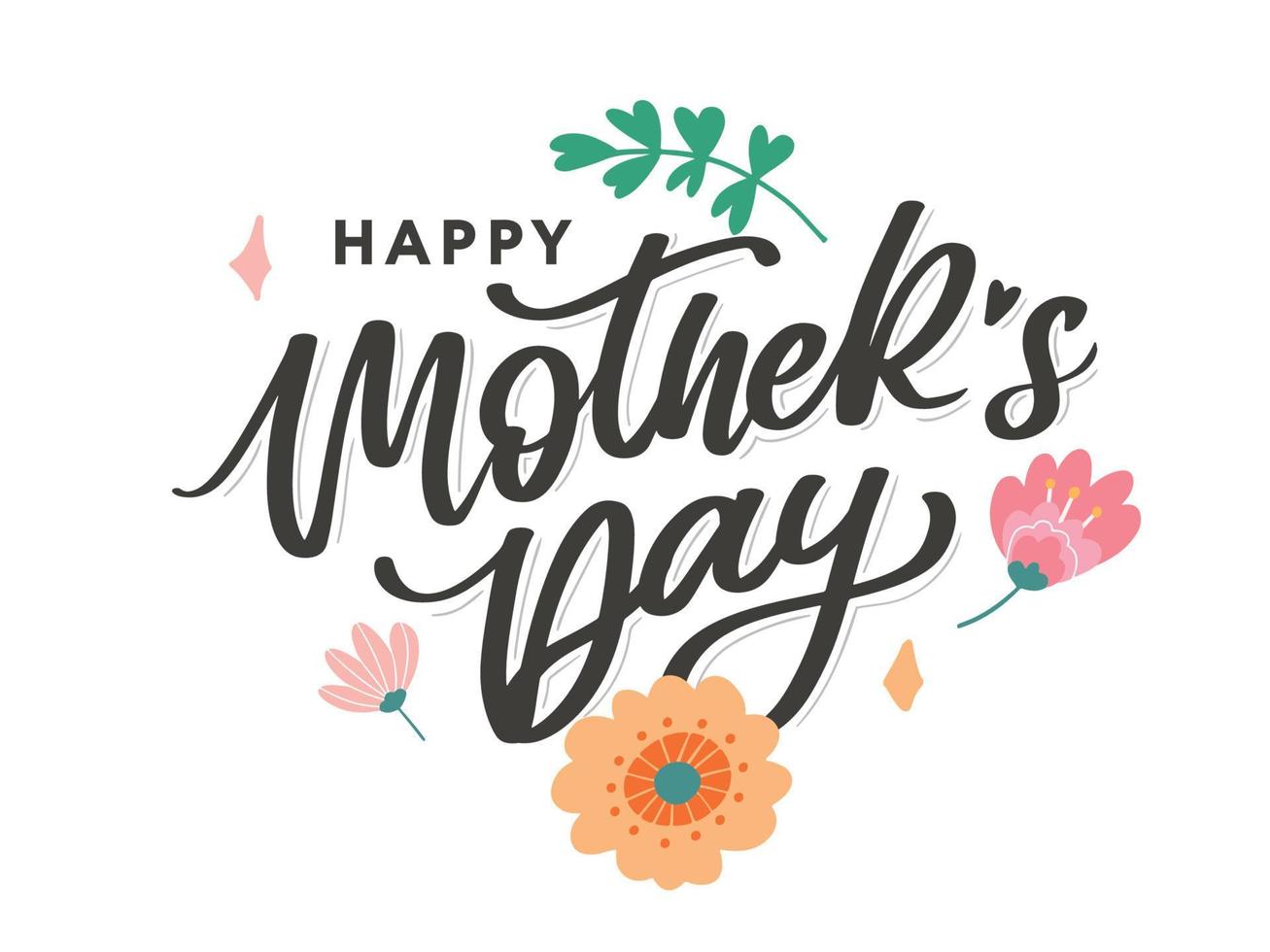 Happy Mother's Day Calligraphy greeting card banner Background vector