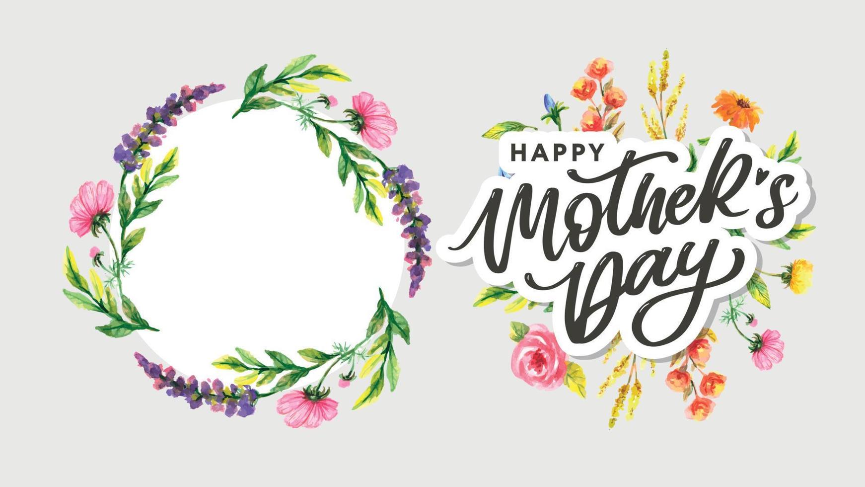 Happy Mother's Day Calligraphy greeting card banner Background vector