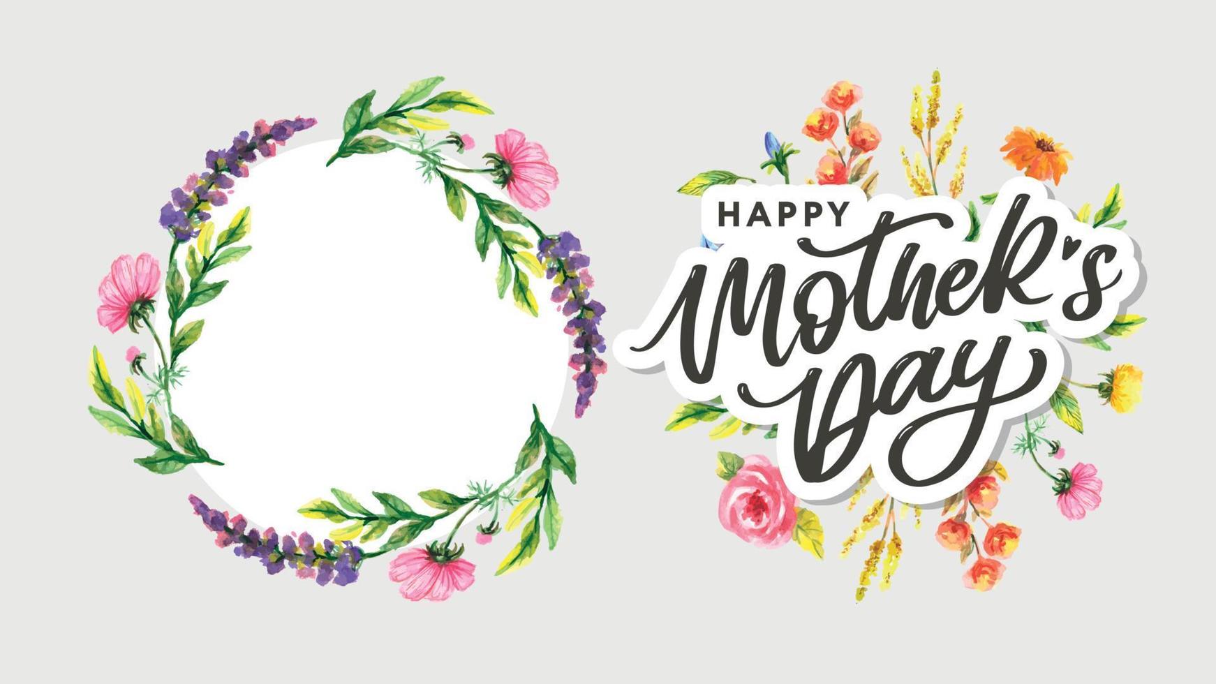 fondo de banner de tarjeta de felicitación de caligrafía de feliz día de la madre vector