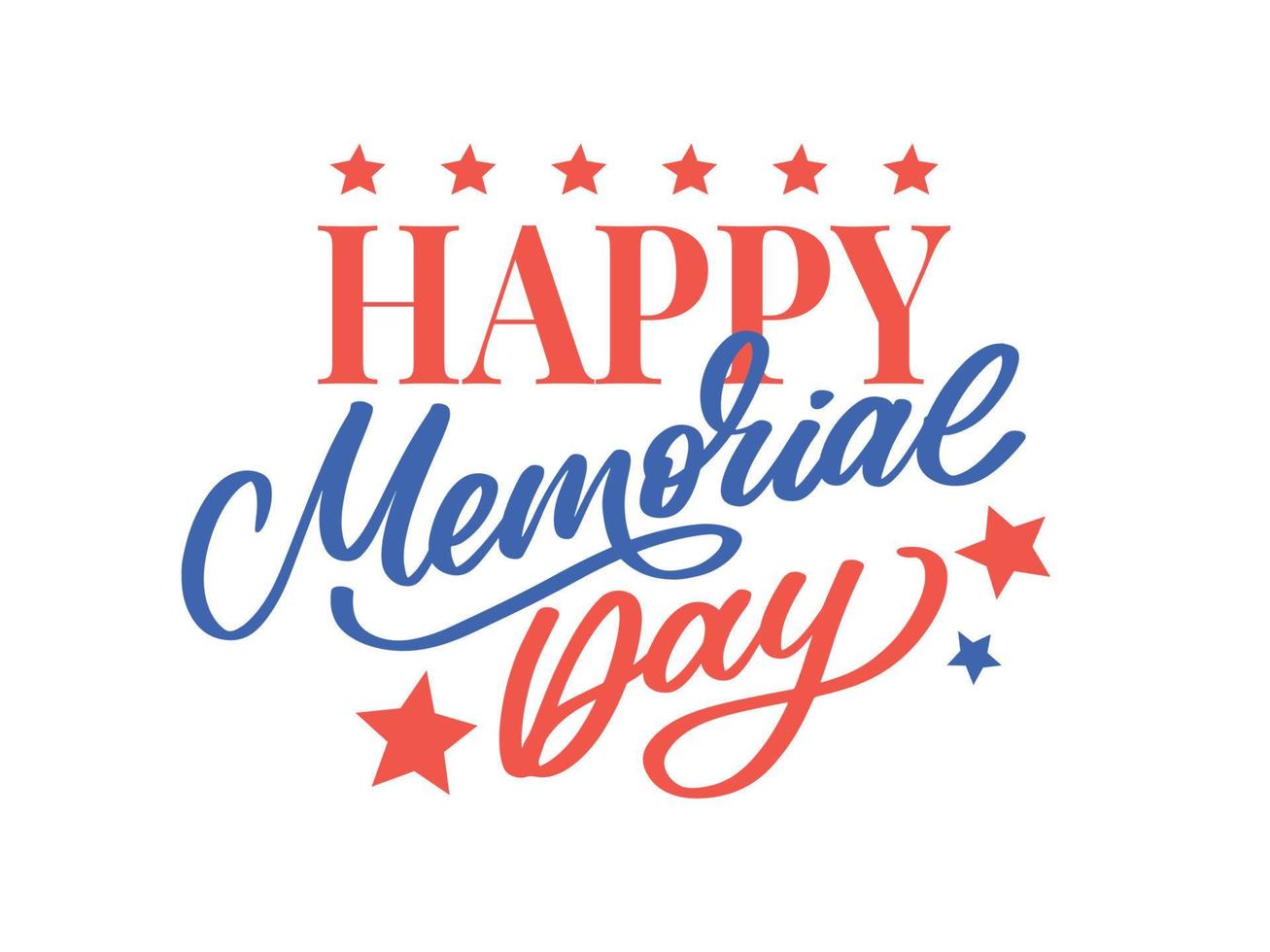 Happy Memorial Day - Stars and Stripes Letter vector