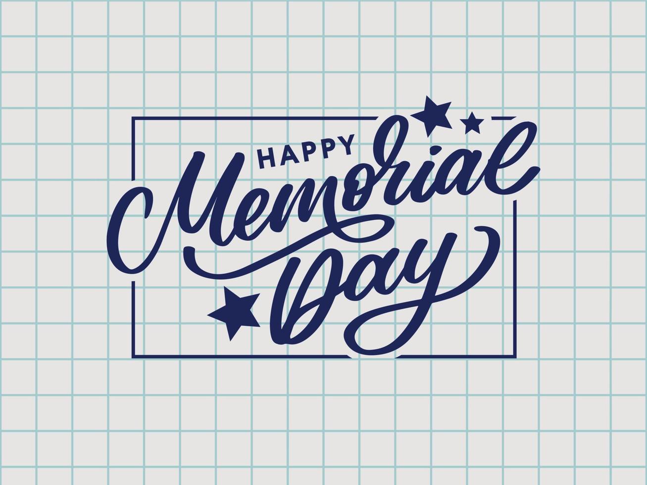 Happy Memorial Day - Stars and Stripes Letter vector