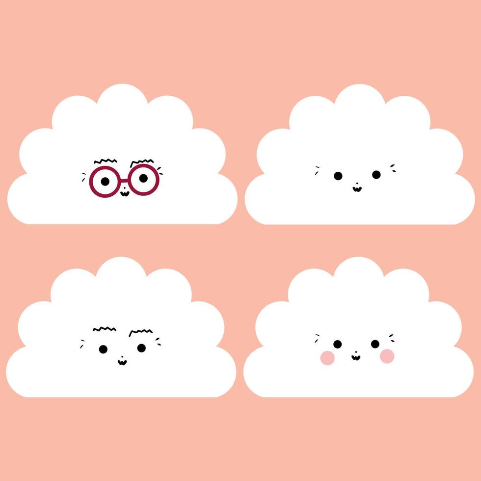 Free Vector  Hand drawn flat design kawaii face collection