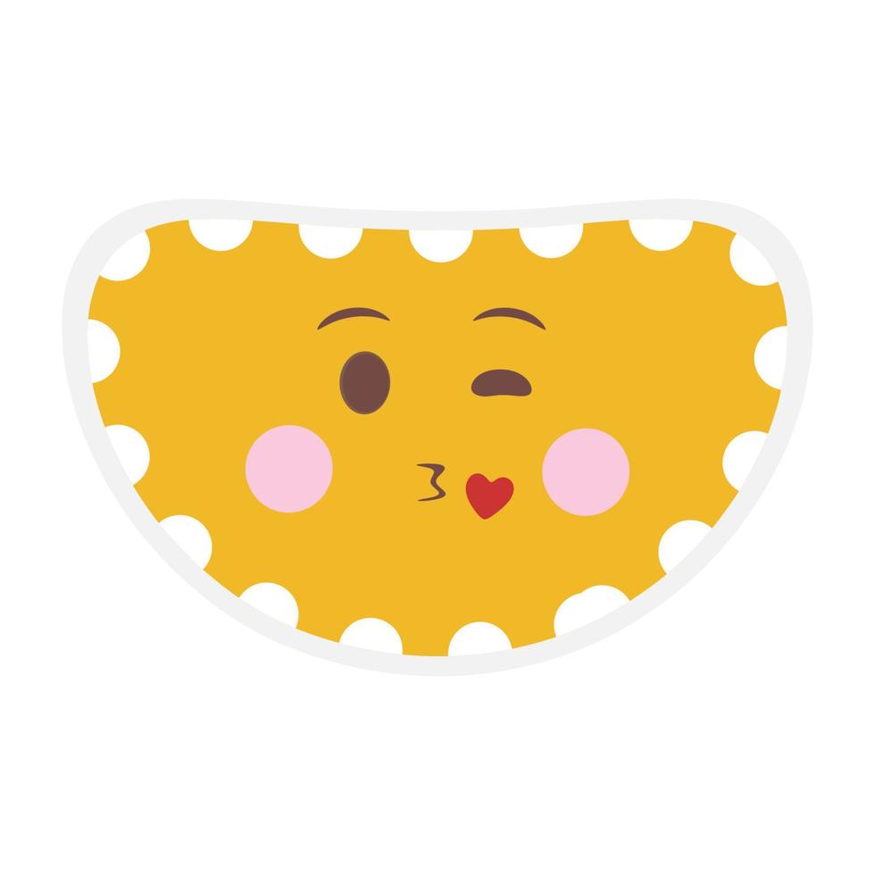 Cute emoji hand drawn design vector