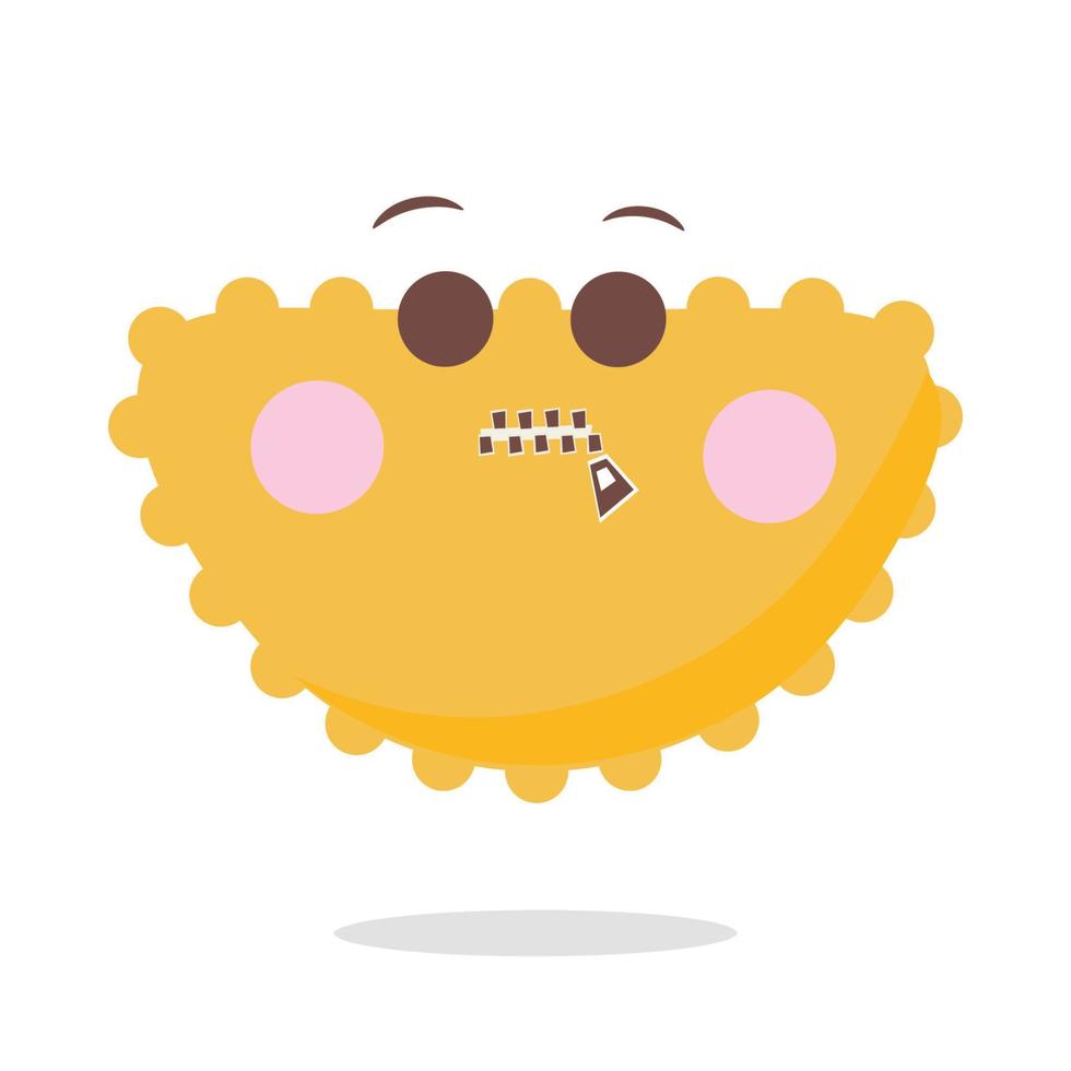 Emoticon with kawaii expression cute emoji vector