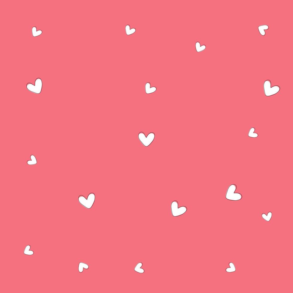 Hand drawn hearts seamless pattern cute vector