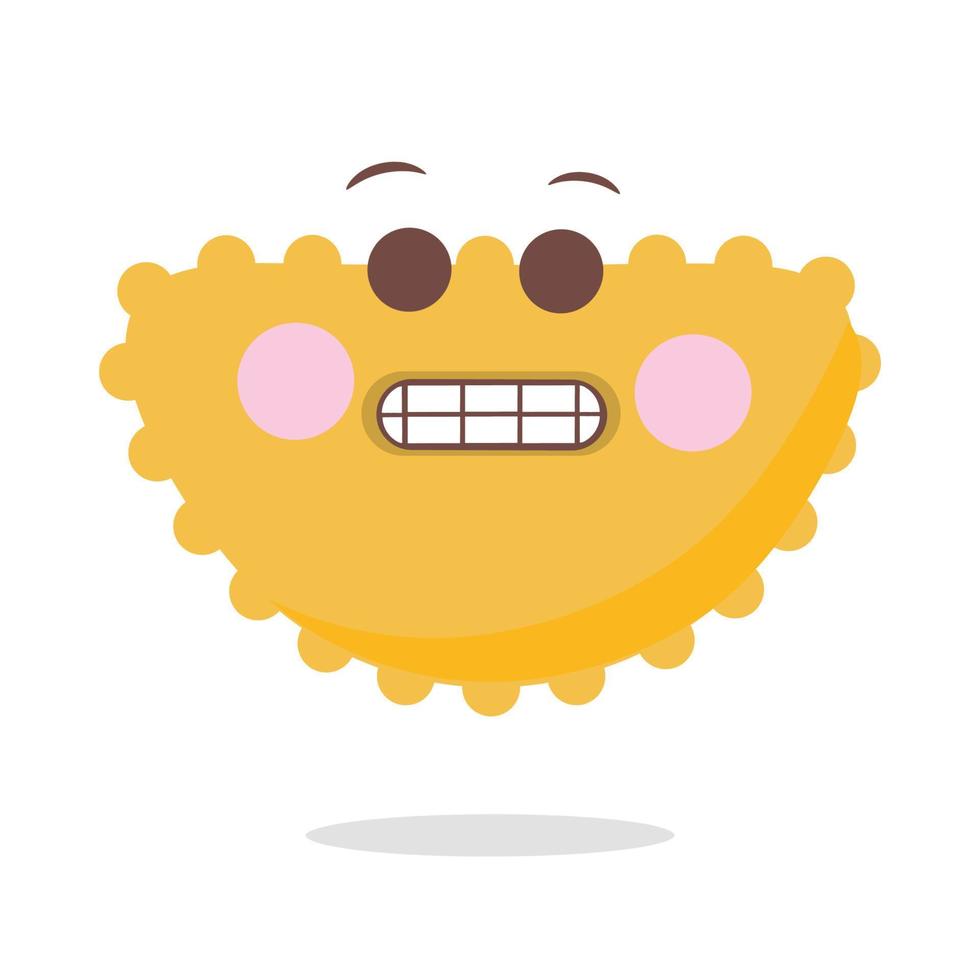 Emoticon with kawaii expression cute emoji vector