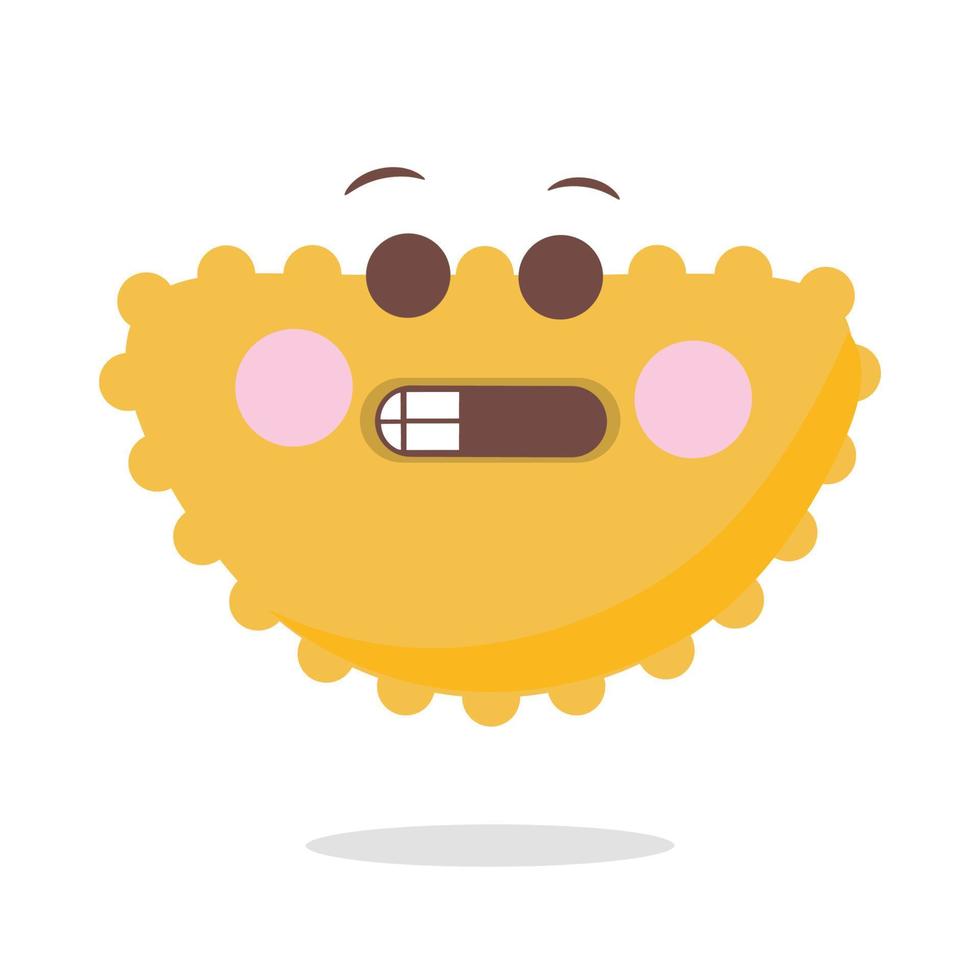 Emoticon with kawaii expression cute emoji vector