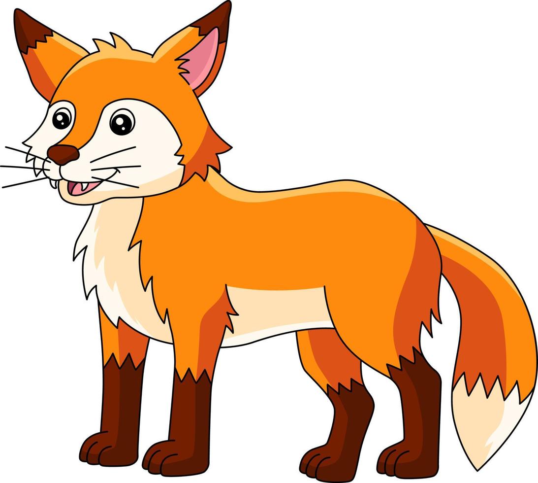 Fox Cartoon Colored Clipart Illustration vector