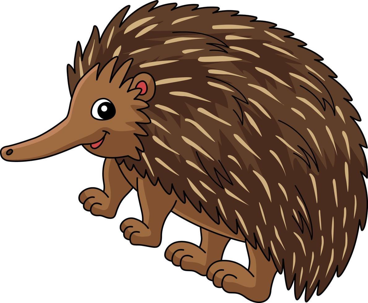 Echidna Animal Cartoon Colored Clipart vector