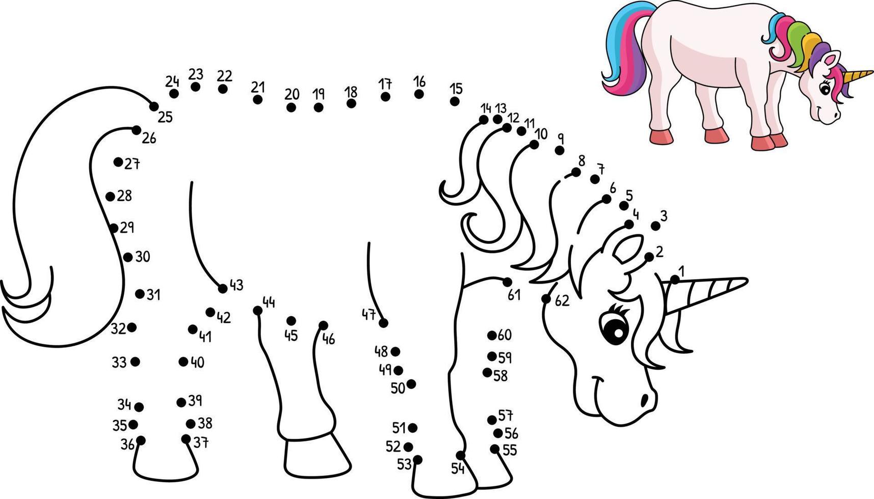 Dot To Dot Standing Unicorn Isolated Coloring Page 75 vrogue co