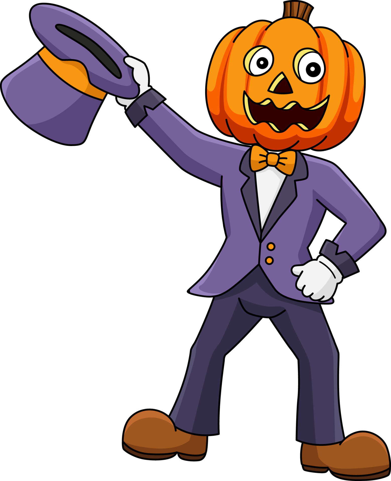 Pumpkin Head Man Halloween Cartoon Colored Clipart 7528164 Vector Art at  Vecteezy