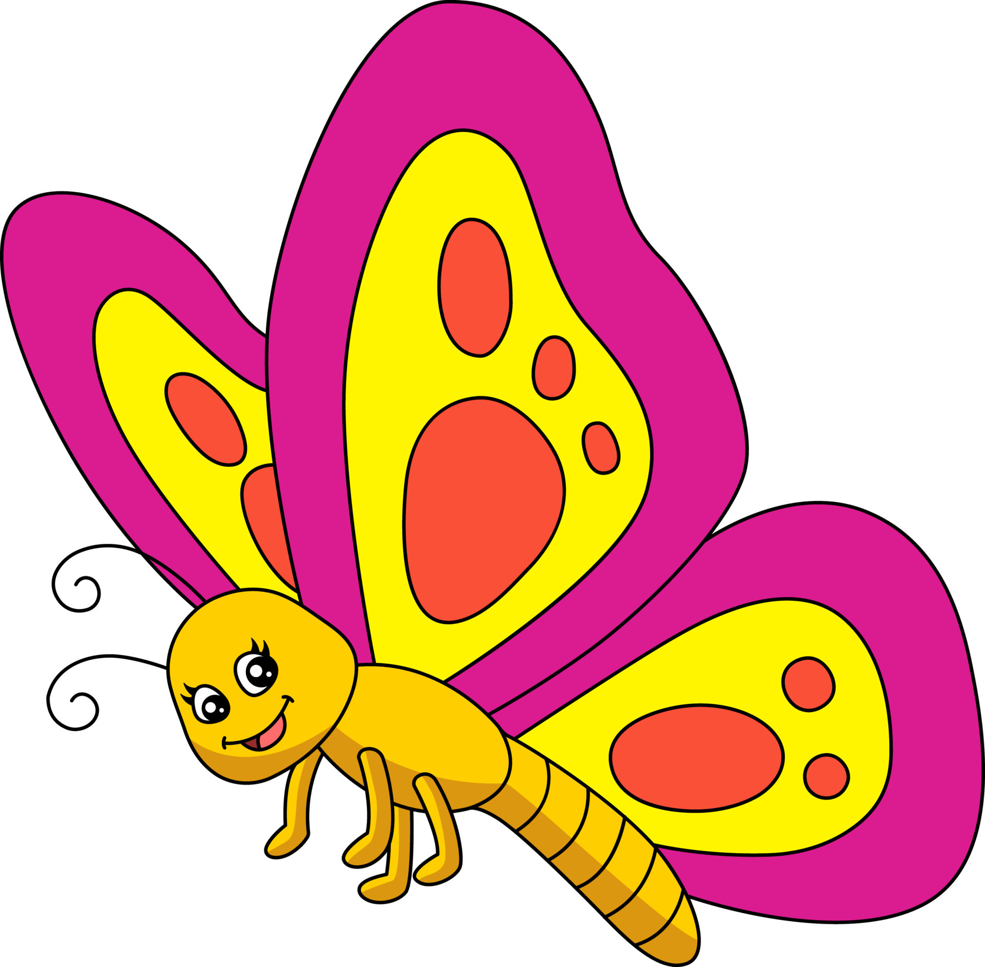 Butterfly Cartoon Colored Clipart Illustration 7528205 Vector Art at  Vecteezy