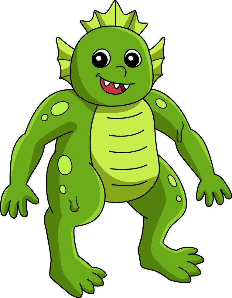 Swamp Monster Halloween Cartoon Colored Clipart vector