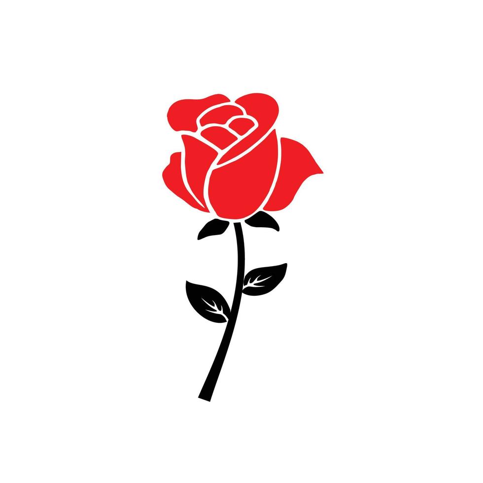 icono de flor, ilustración de diseño de vector de rosa de flor, signo simple de icono de flor. diseño de belleza rosa.