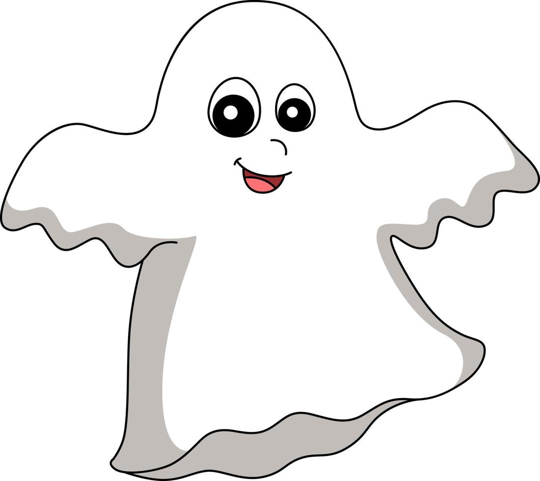 Ghost Halloween Cartoon Colored Clipart vector