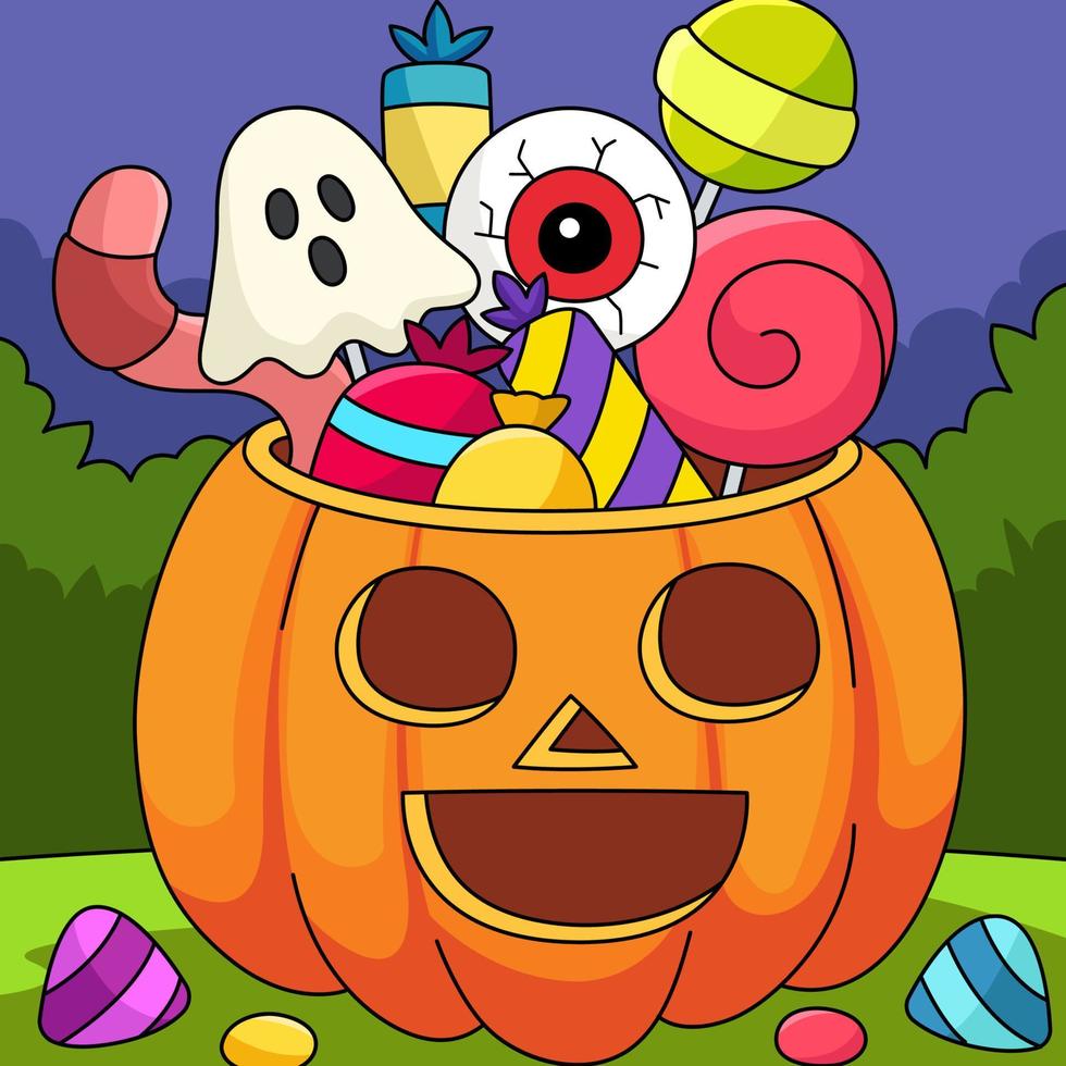 Trick or Treat Pumpkin Halloween Illustration vector