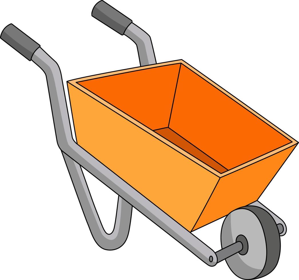 Wheelbarrow Cartoon Colored Clipart Illustration vector