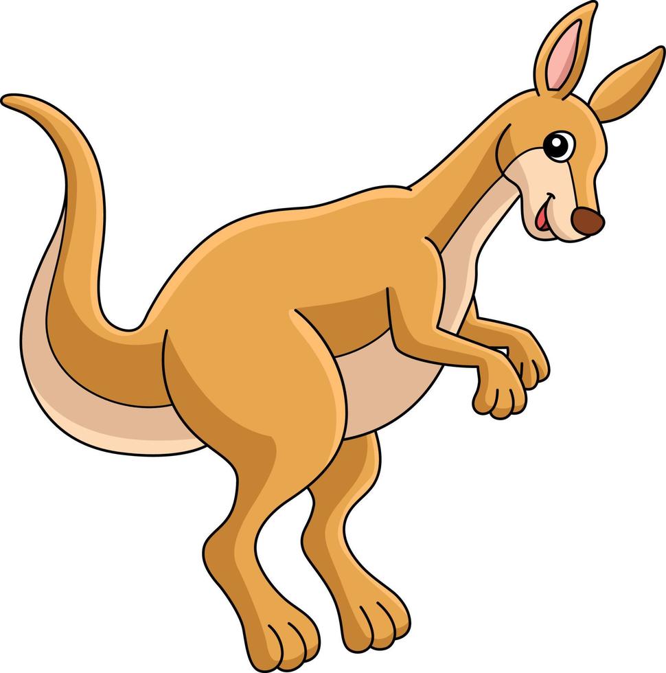 Kangaroo Animal Colored Cartoon Illustration vector