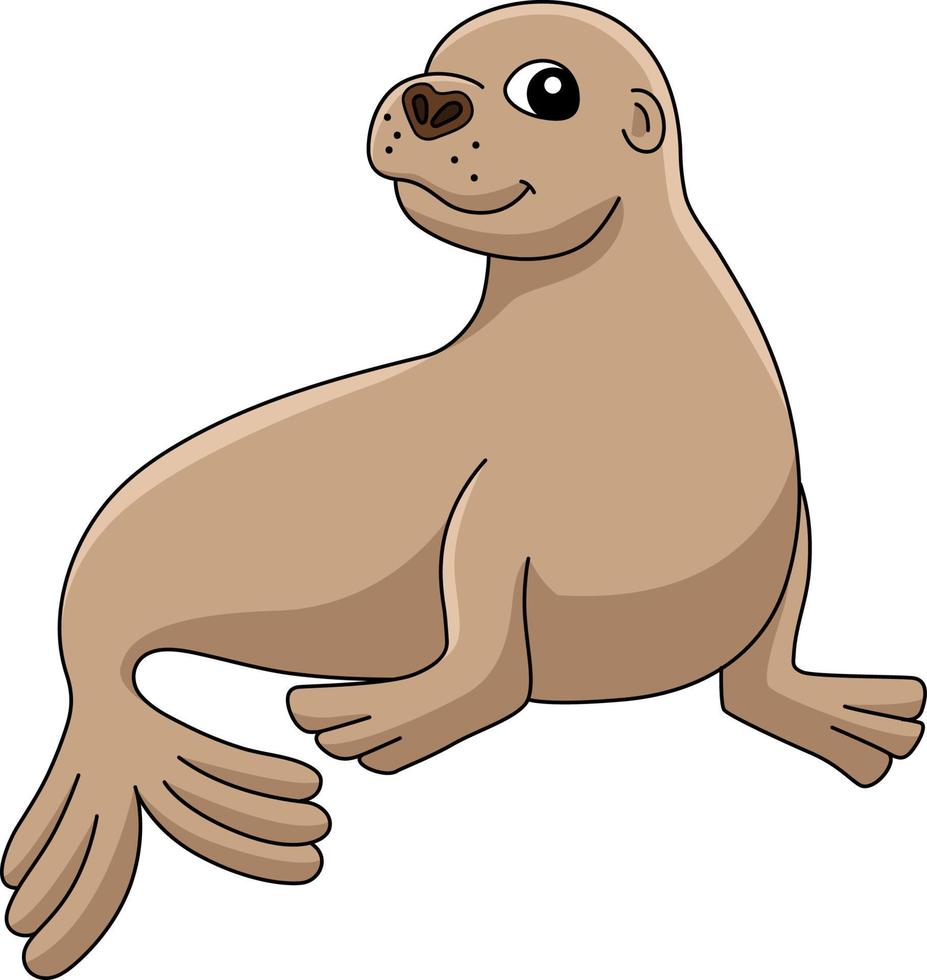 Sea Lion Cartoon Colored Clipart Illustration vector