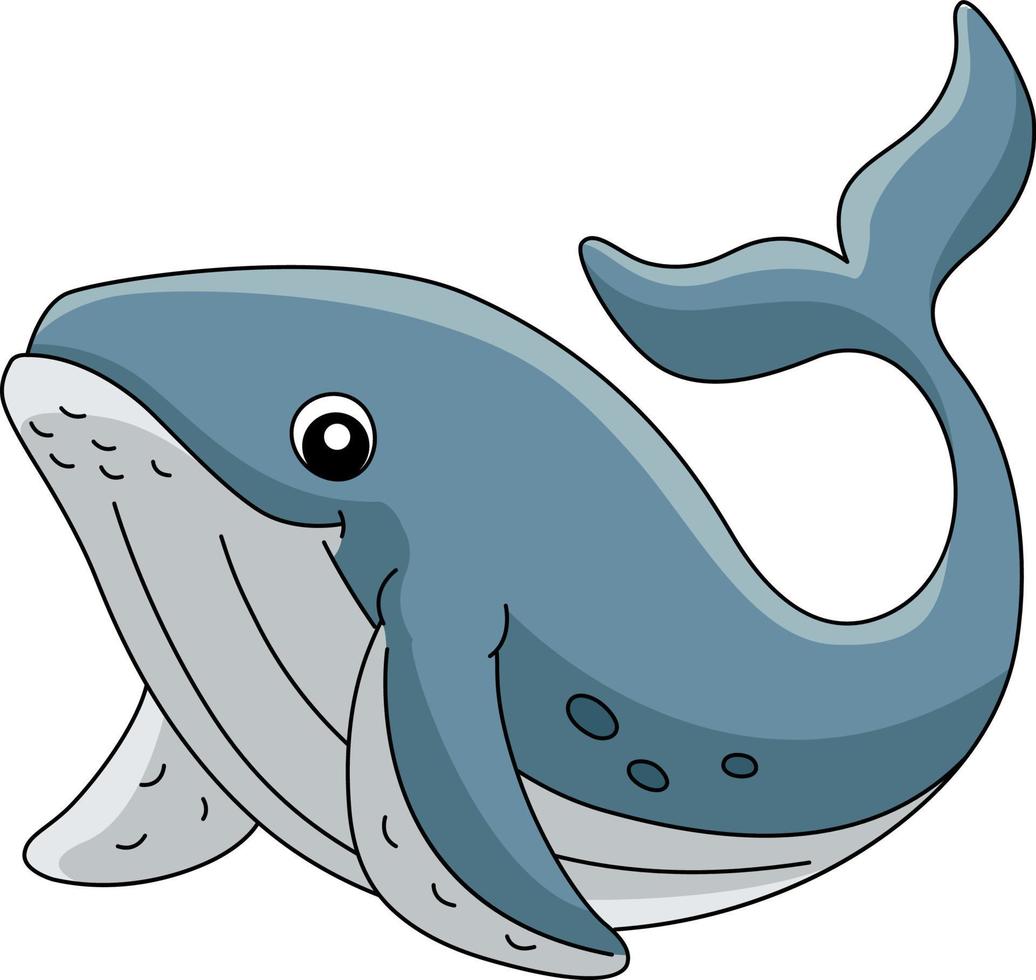 Humpback Whale Cartoon Colored Clipart vector
