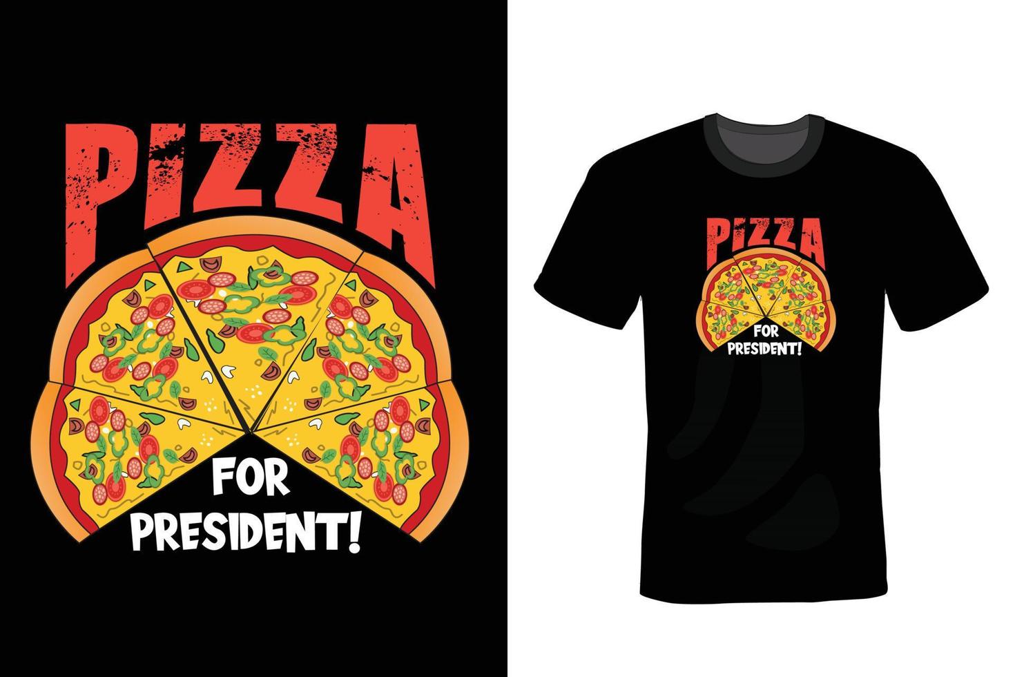 diseño de camiseta de pizza, vintage, tipografía vector