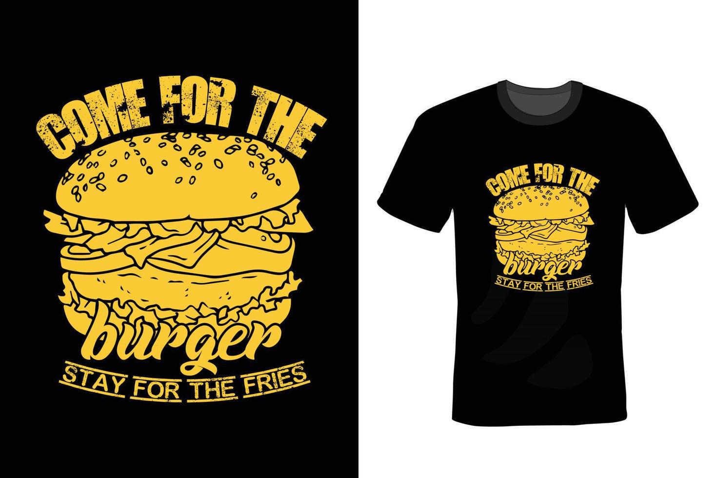 Burger T shirt design, vintage, typography vector