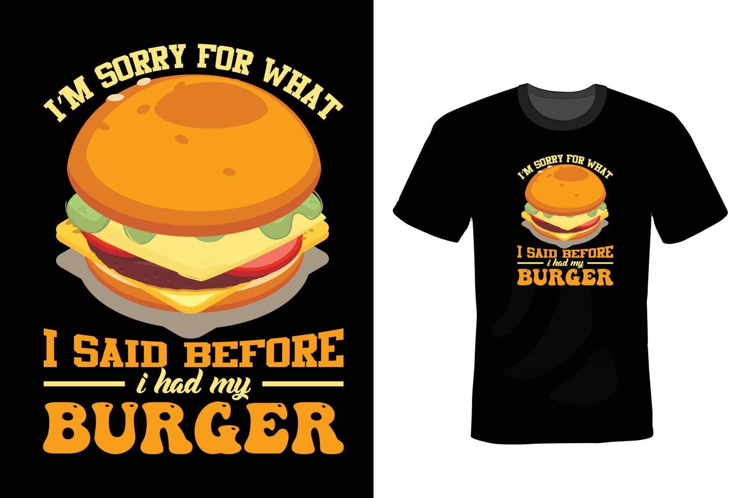 Burger T shirt design, vintage, typography vector