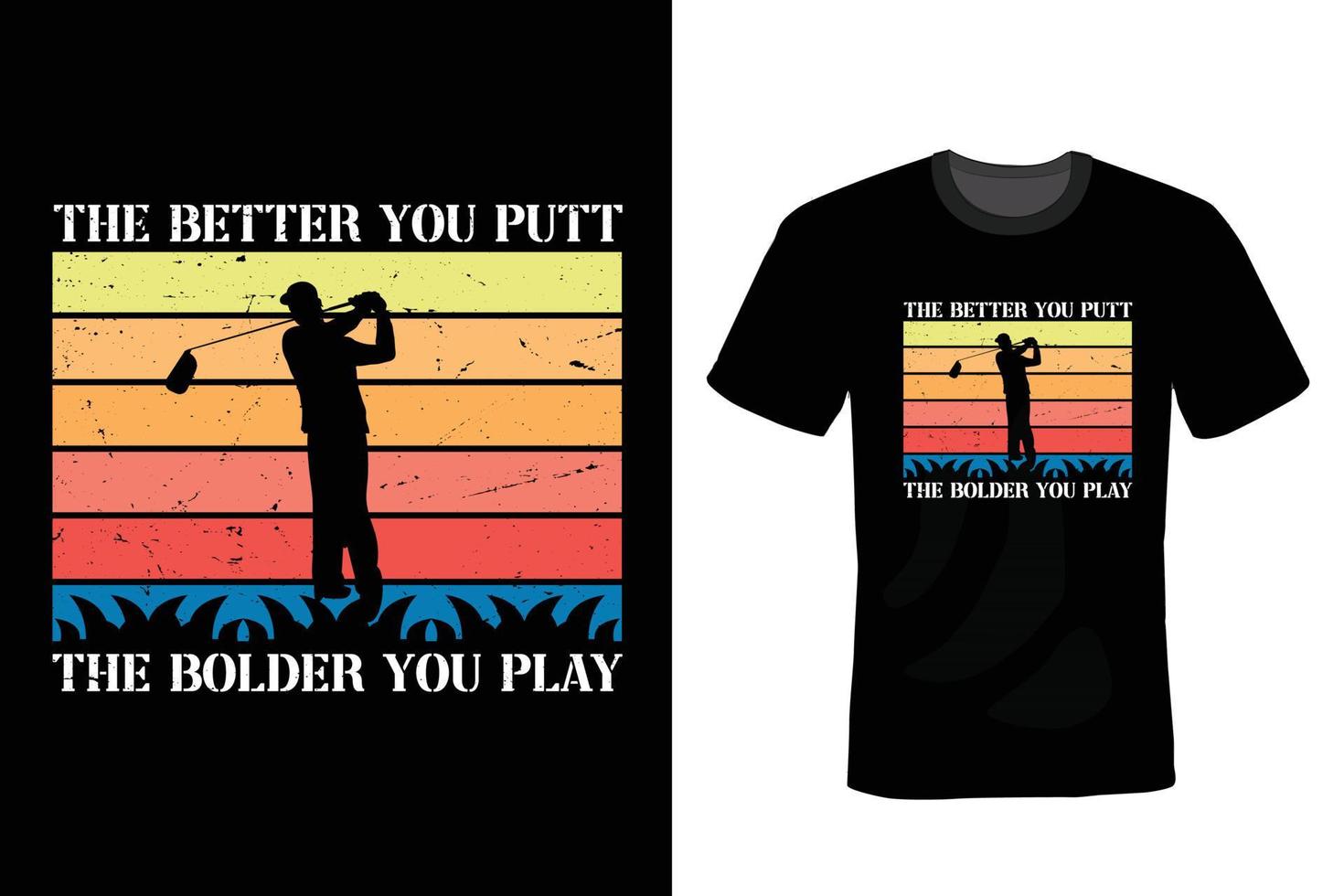 Golf T shirt design, vintage, typography vector