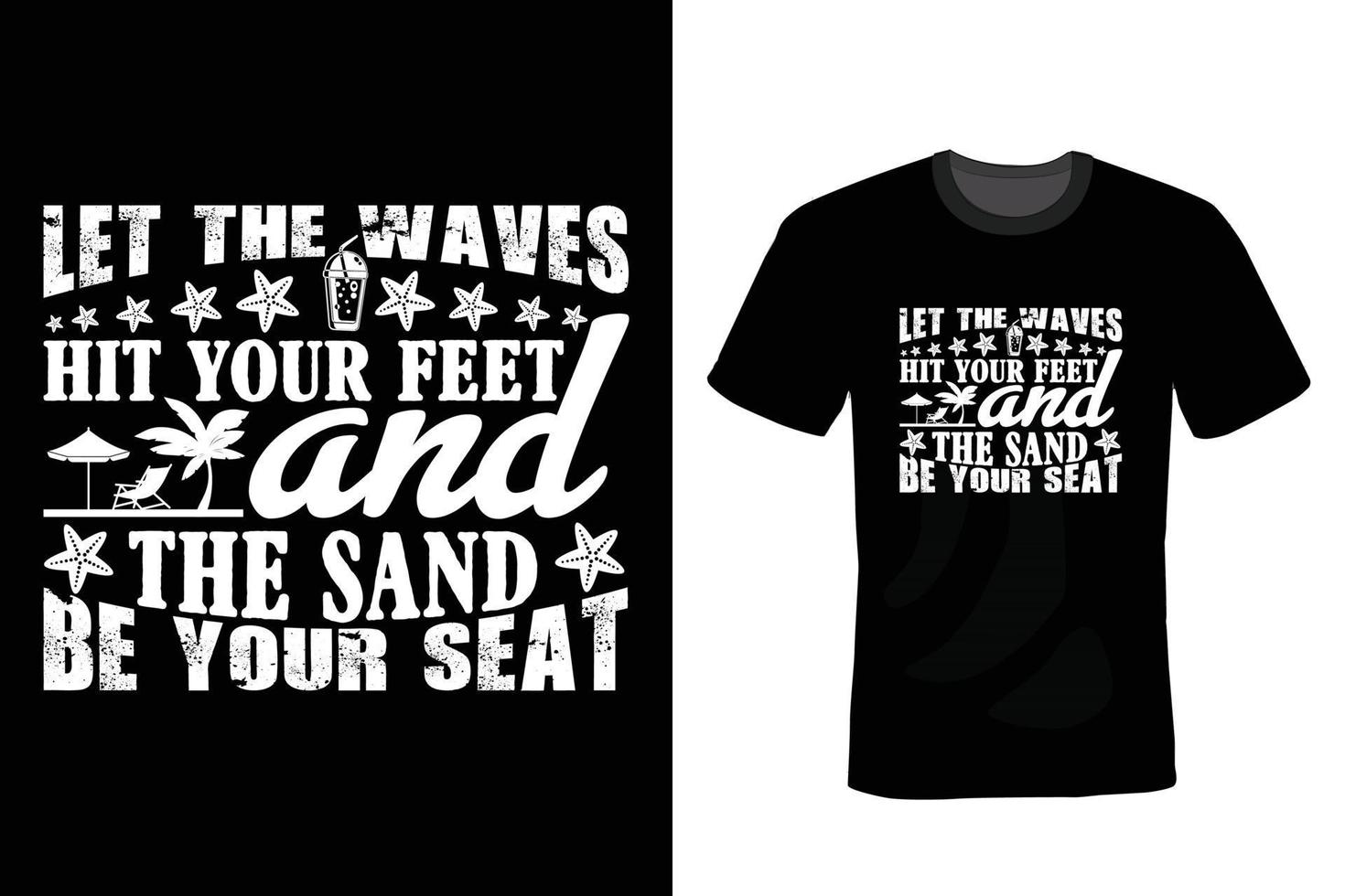 diseño de camiseta de playa, vintage, tipografía vector
