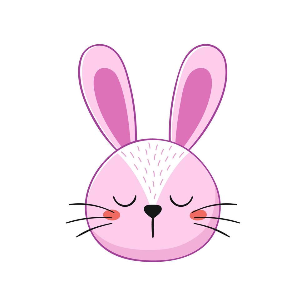 lindo conejo rosa. conejito en estilo de dibujos animados. ilustración vectorial vector