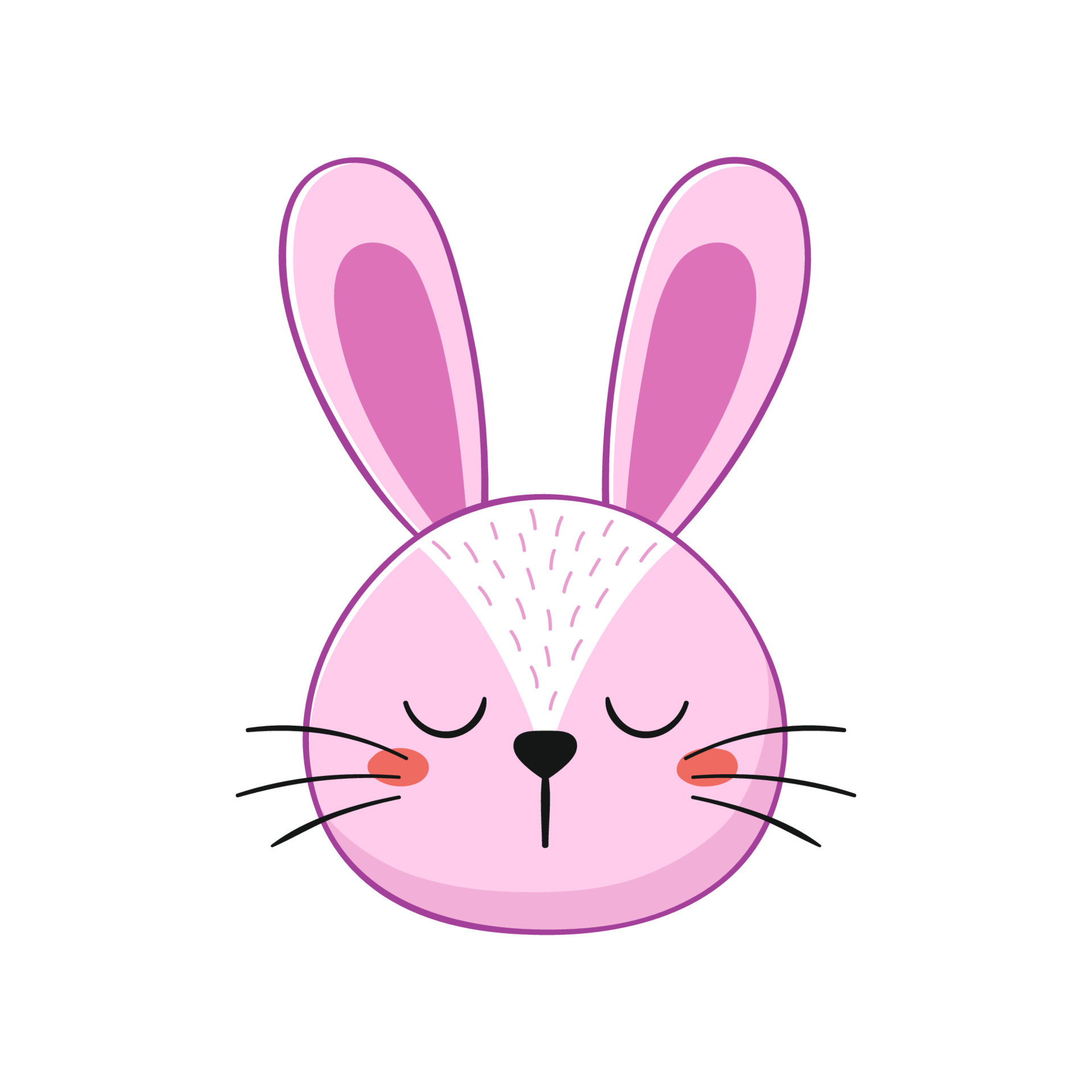 Cute pink rabbit. Little bunny in cartoon style. Vector illustration.  7528515 Vector Art at Vecteezy