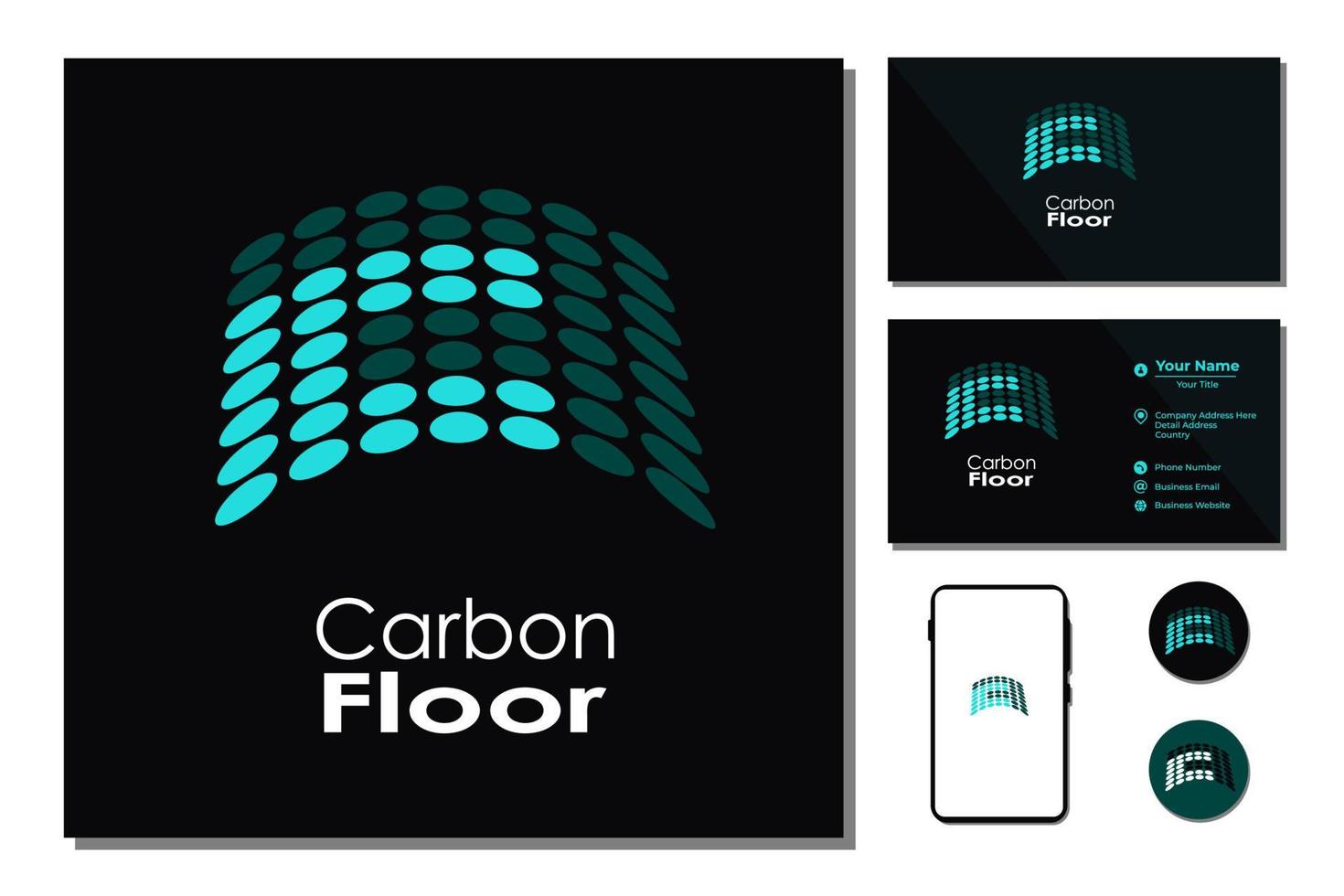 piso de carbono simple para la inspiración del diseño del logotipo vector