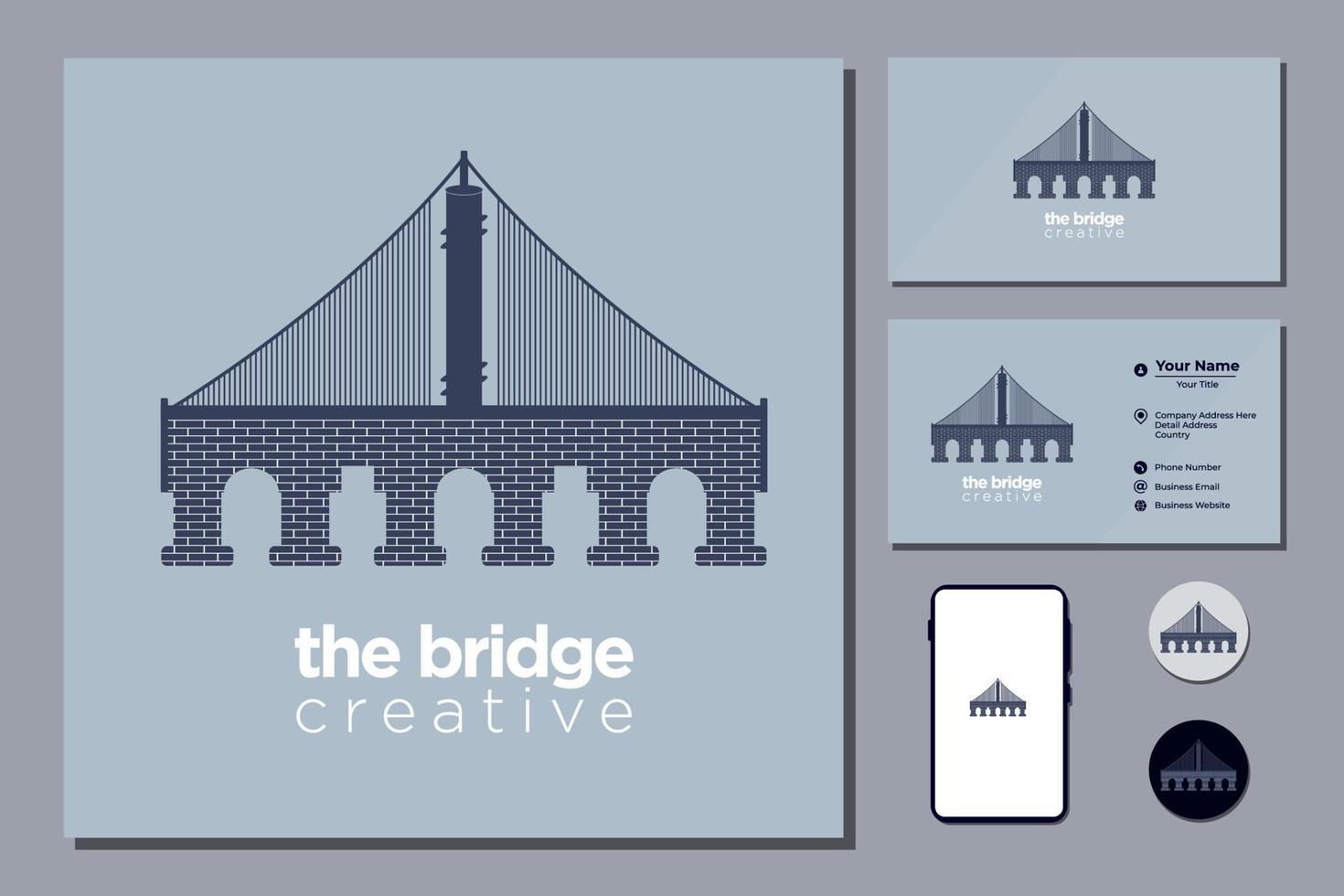 plantilla de vector de logotipo de ilustración de puente